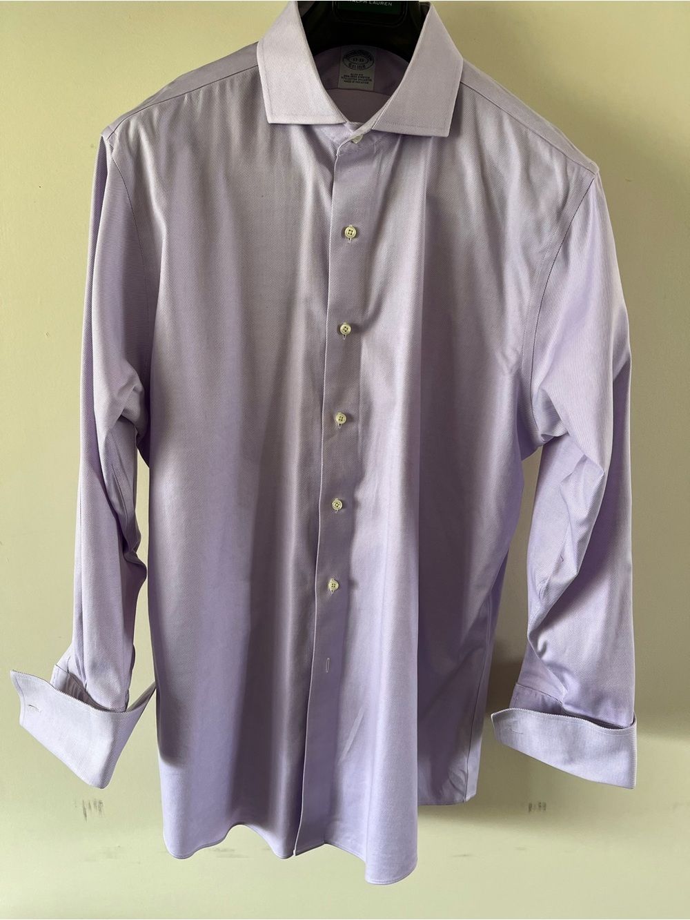 Brooks Brothers Spread Collar French Cuff Non Iron Slim Fit Stretch Dress Shirt